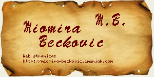 Miomira Bećković vizit kartica
